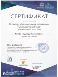 Сертификат участника VII Международной конференции ЕССЕ 2018